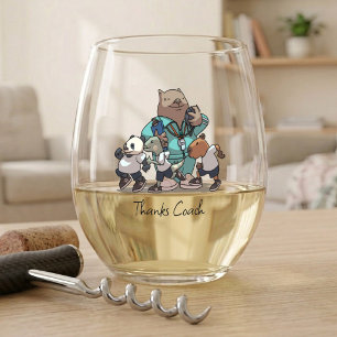 Verre À Vin Sans Pied Cadeau de remerciement pour l'entraîneur de wombat