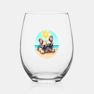 Verre À Vin Sans Pied Cadeaux Bulldog français