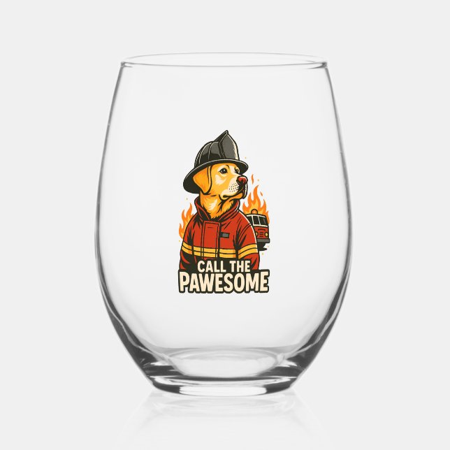Verre À Vin Sans Pied Call the Pawesome Pet Humor (Recto)