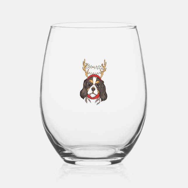 Verre À Vin Sans Pied Cavalier King Charles Spaniel Chien Animal de comp (Recto)