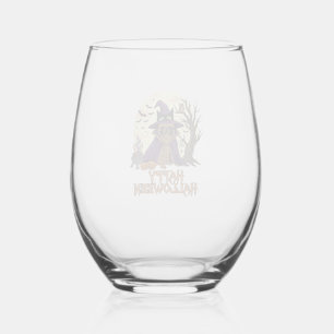 Verre À Vin Sans Pied Chapeau de sorcière Pug Halloween joyeux Chaudron 