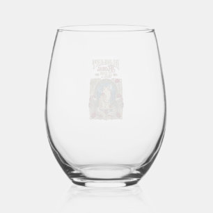 Verre À Vin Sans Pied Chat floral élégant Art Nouveau vintage vecteur