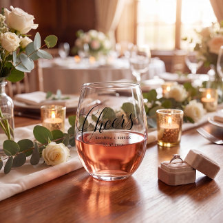 verre à vin sans pied cheers typographie simple