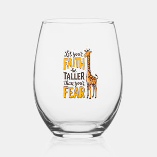 Verre À Vin Sans Pied Chemise chrétienne vintage girafe La foi sur la pe