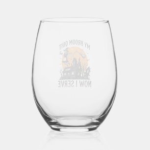 Verre À Vin Sans Pied Chemise d'attendant d'Halloween Balai Cassa Humour