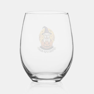 Verre À Vin Sans Pied Chemise de bouledogue Halloween avec chien citroui