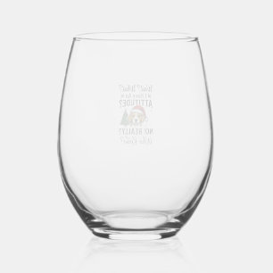 Verre À Vin Sans Pied Chemise de gravure vintage d'attitude de chien de