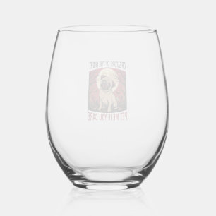 Verre À Vin Sans Pied Chemise de pug Halloween avec cimetière effrayant 