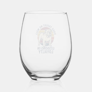 Verre À Vin Sans Pied Chemise de sagesse canine Leçon de bouledogue vint