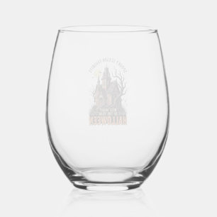 Verre À Vin Sans Pied Chemise de saison effrayante manoir hanté gravure 