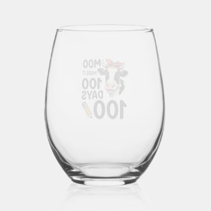 Verre À Vin Sans Pied Chemise de vache 100 jours Gravure vintage design