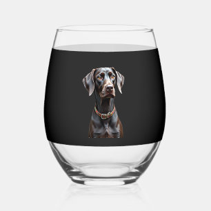 Verre À Vin Sans Pied Chemise drôle de pointeur Maman Papa amateur de ch