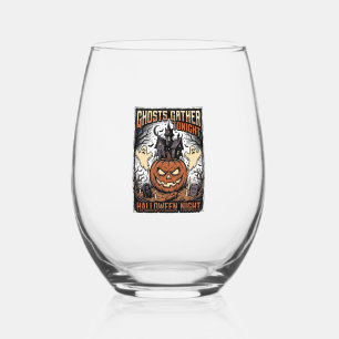 Verre À Vin Sans Pied Chemise Halloween ensorcelée Art de fantôme de cit