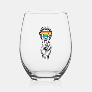 Verre À Vin Sans Pied Chemise vectorielle de fierté de la main de la pai