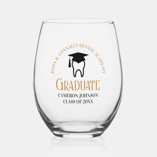 Verre À Vin Sans Pied Chic Dental School sur mesure Dentist Graduation (Recto)
