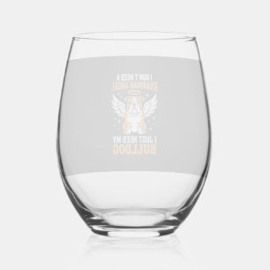 Verre À Vin Sans Pied Chien ange gardien Bouledogue