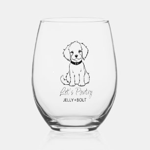 Verre À Vin Sans Pied Chien élégant photo moderne personnalisé