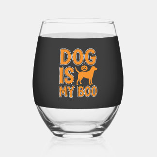 Verre À Vin Sans Pied Chien Est Mon Boo Halloween Chien