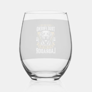 Verre À Vin Sans Pied Chien Labrador véritable ami