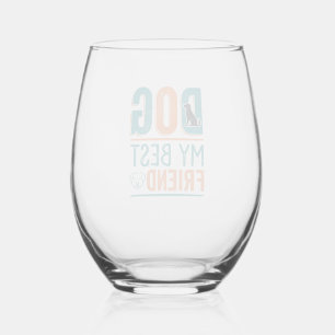 Verre À Vin Sans Pied Chien Mon Meilleur Ami Vintage Conception de Chemi