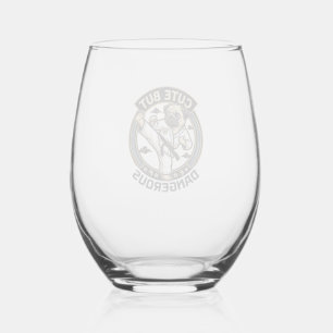 Verre À Vin Sans Pied Chien Pug Karaté Kick Cute Mais Dangereux_1