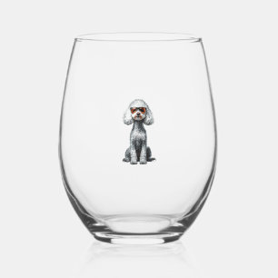 Verre À Vin Sans Pied Chiens Amoureux des animaux de canicules amusants 