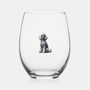 Verre À Vin Sans Pied Chiens Amoureux des animaux de canicules amusants