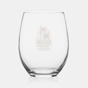 Verre À Vin Sans Pied Chihuahua Mama Chien Bandana Floral Rose_1