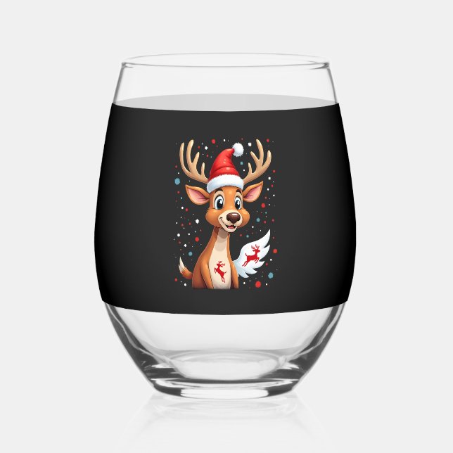 Verre À Vin Sans Pied christmas Reindeer (1) (Recto)