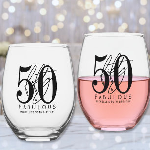 Verre À Vin Sans Pied Cinquante 50e Anniversaire