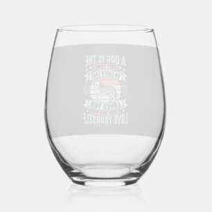 Verre À Vin Sans Pied Citation Amoureux de Chien Graphique Husky Vintage