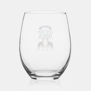 Verre À Vin Sans Pied Citation Amoureux de Chien Gravure Vintage Typogra