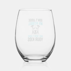Verre À Vin Sans Pied Citation drôle de Pitbull Gravure vintage Design d