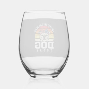 Verre À Vin Sans Pied Citation Rétro pour Amoureux de Bulldog Drôle