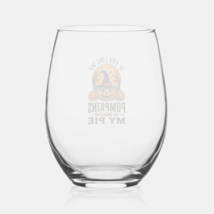 Verre À Vin Sans Pied Citrouille drôle de Halloween Citation de tarte vi