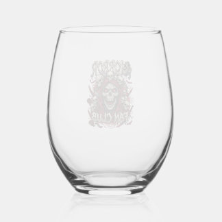 Verre À Vin Sans Pied Club de fans d'horreur Halloween Crâne Hurleur Cap