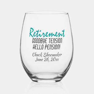 Verre À Vin Sans Pied Commémoratif de la retraite amusante