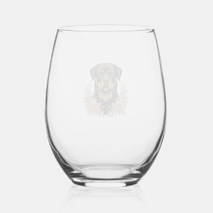 Verre À Vin Sans Pied Conception de chemise à portrait floral de Rottwei