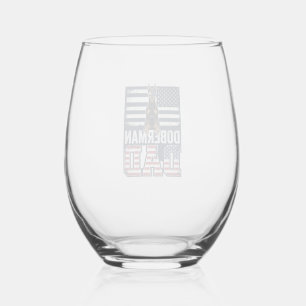 Verre À Vin Sans Pied Conception de chemise pour chien patriotique Dober