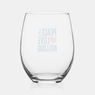 Verre À Vin Sans Pied Conception de chemise pour chien vintage bulldog a