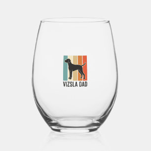 Verre À Vin Sans Pied Conception de chemise pour papa Vizsla vintage ama