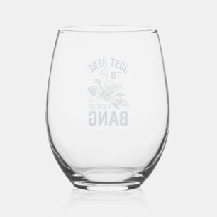 Verre À Vin Sans Pied Conception de chemise vectorielle vintage de fusée
