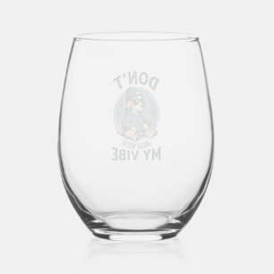 Verre À Vin Sans Pied Conception de T-Shirt vectoriel vintage avec ambia