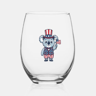 Verre À Vin Sans Pied Conception de t-shirt vintage vecteur koala patrio