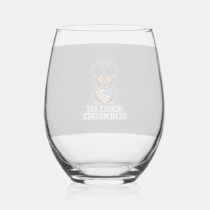 Verre À Vin Sans Pied Conception de vecteur de chien héros Rottweiler pa