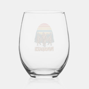 Verre À Vin Sans Pied Conception de vecteur de coucher de soleil vintage