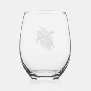 Verre À Vin Sans Pied Conception de vecteur d'éclaboussure de tortue de
