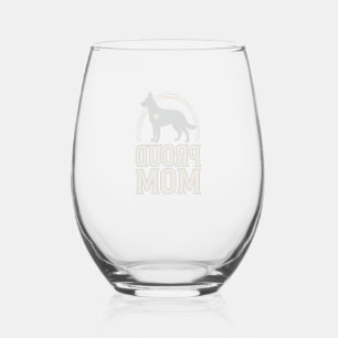Verre À Vin Sans Pied Conception de vecteur vintage silhouette de chien