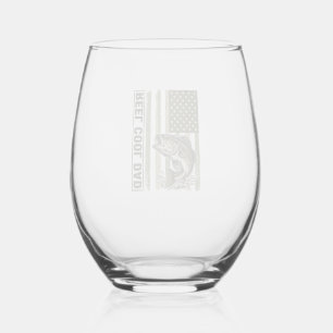 Verre À Vin Sans Pied Conception vectorielle de drapeau de pêche à la ba