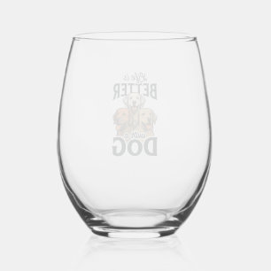 Verre À Vin Sans Pied Conception vectorielle vintage La vie est meilleur